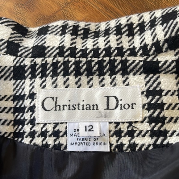 Christian Dior 1980s houndstooth print plaid skirt set - Picture 8 of 9